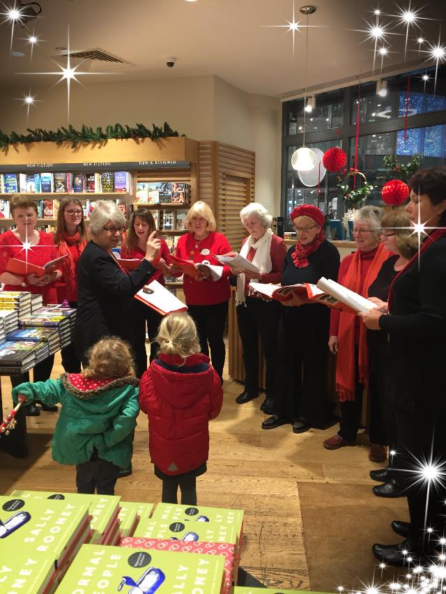 Carols at Waterstones in Exeter in aid of Exeter Leukaemia Fund