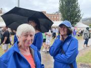 Family bonding in the rain